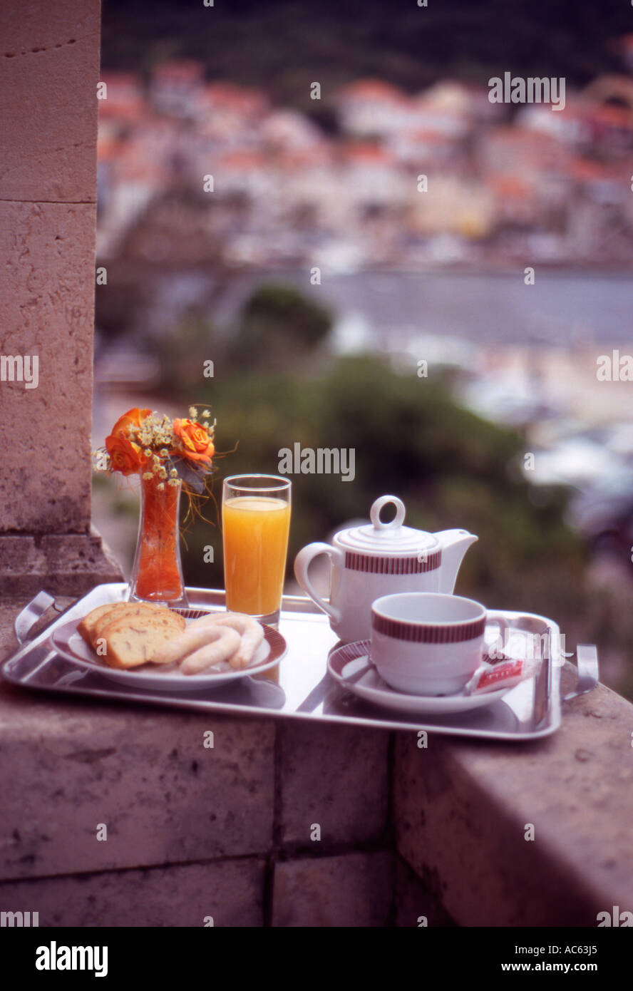 Croatia Korcula Island Breakfast Tea and shortcake biscuits on the ...
