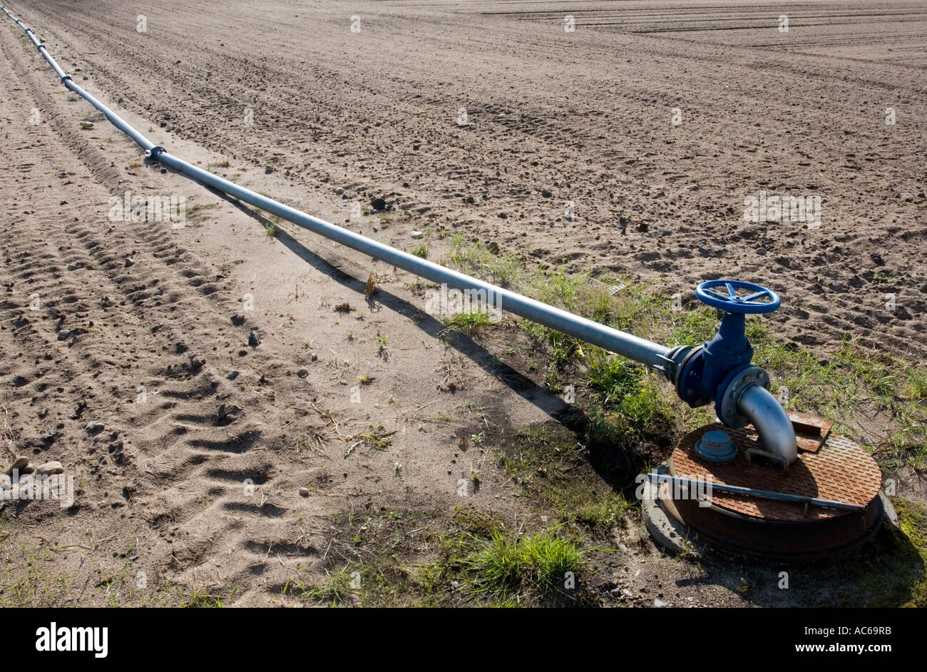Irrigation water well , valve and pipeline to irrigation system