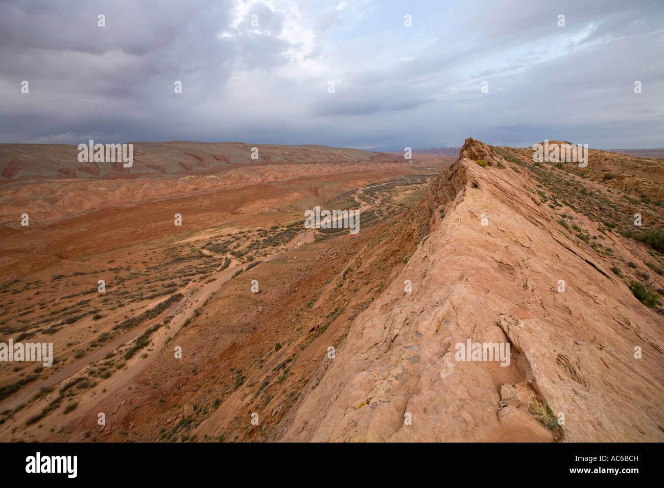 The view of Comb ridge looking North from a spot accessed from the San Juan river Utah United States Stock Photo