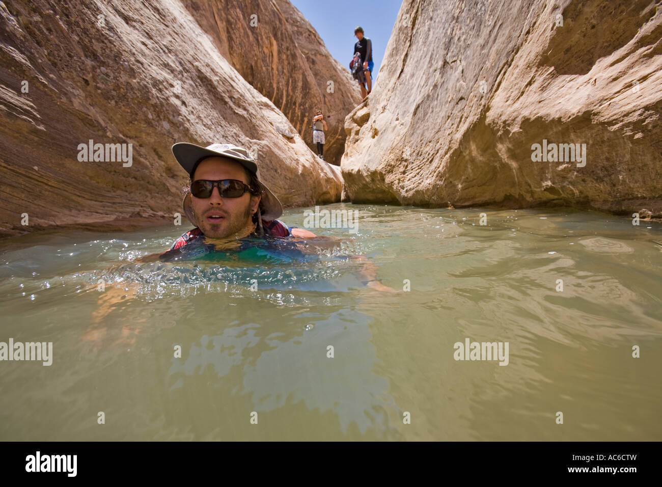 Eric Odenthal swimming in Zero Gravity Canyon in the San Rafael Swell