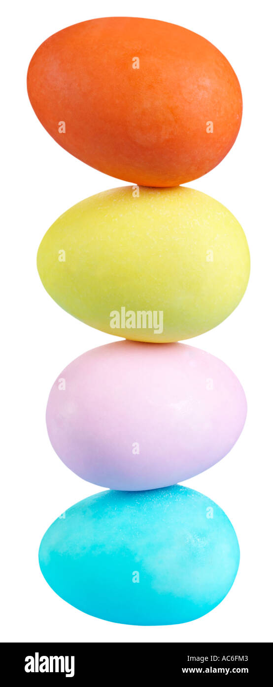 STACK OF EASTER EGGS CUT OUT Stock Photo