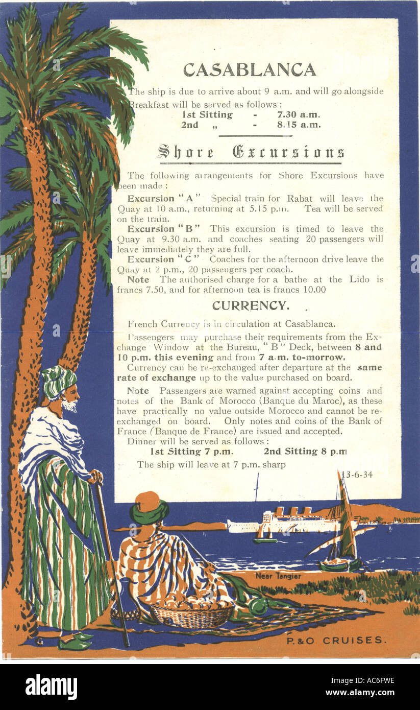 Shore Excursions on P & O cruise 1934 Stock Photo