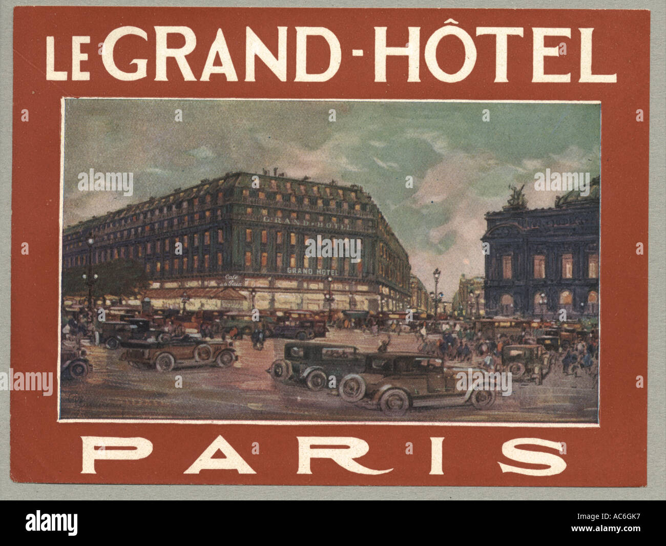 CARLTON HOTEL PARIS France Oval Crown Travel Luggage Label Vintage Nice! 