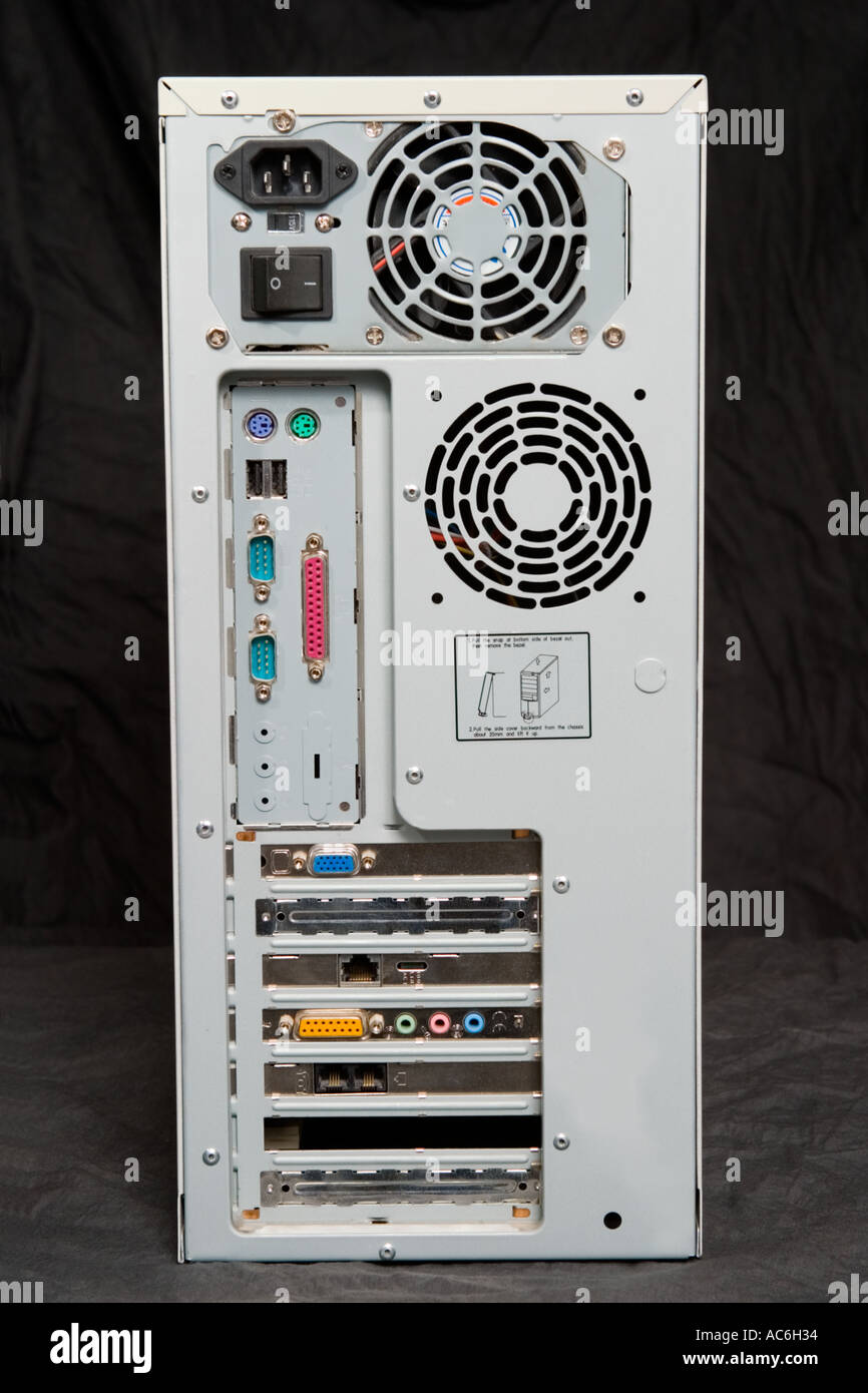 Back side of a computer Stock Photo - Alamy