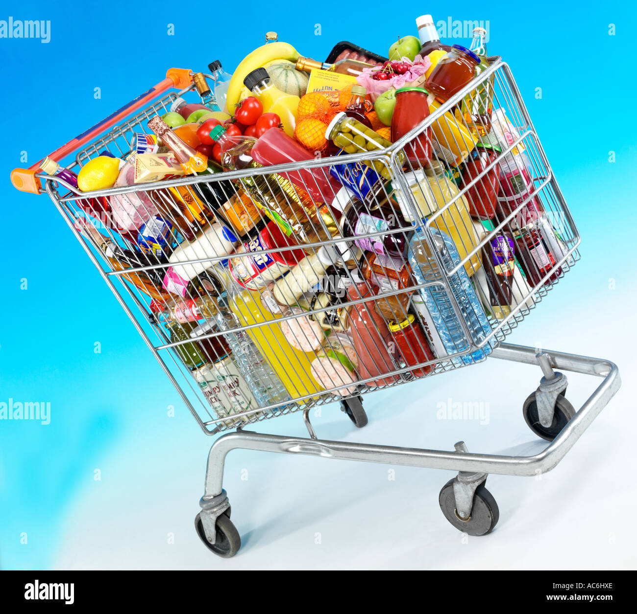 SHOPPING TROLLEY / GROCERY CART Stock Photo