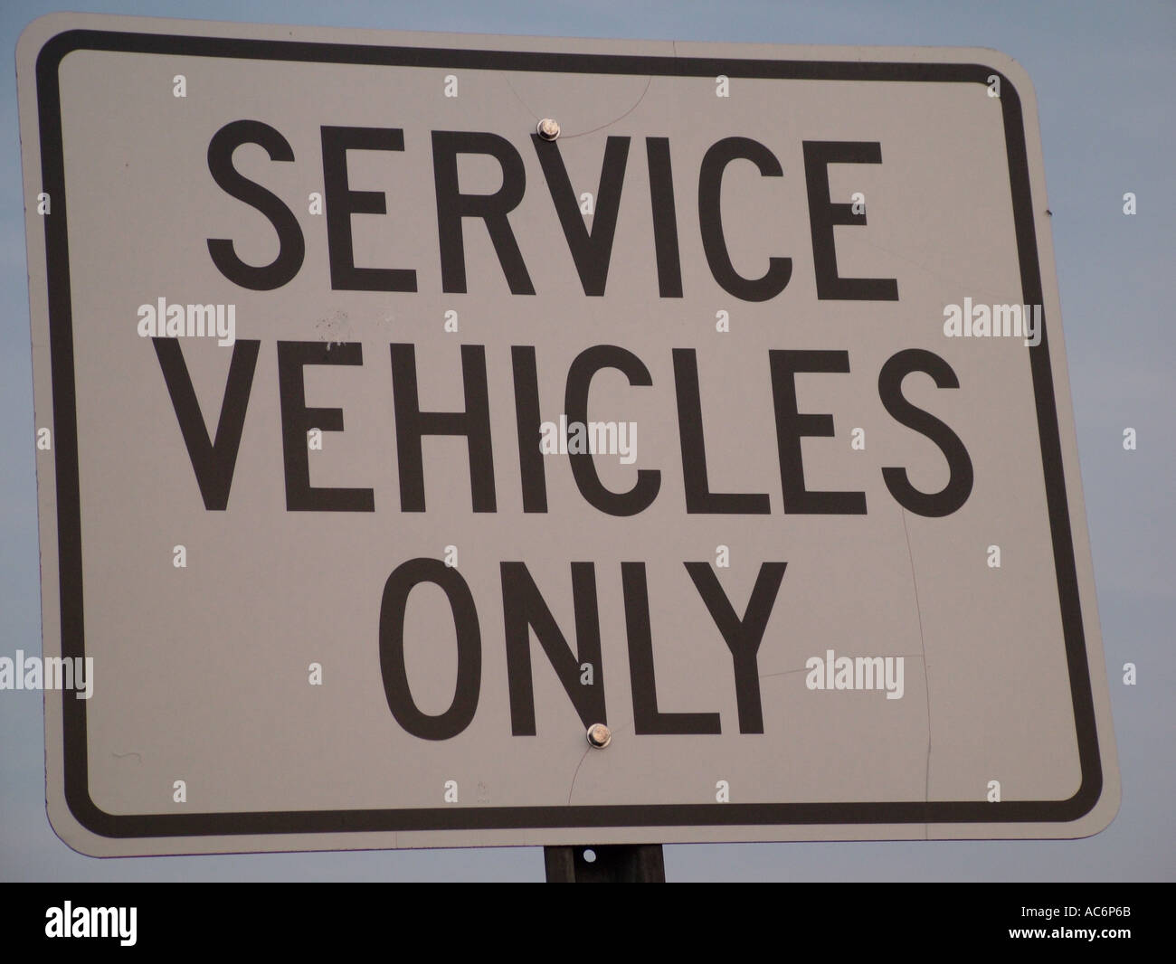 AJD42885, road sign, Service Vehicles Only Stock Photo Alamy