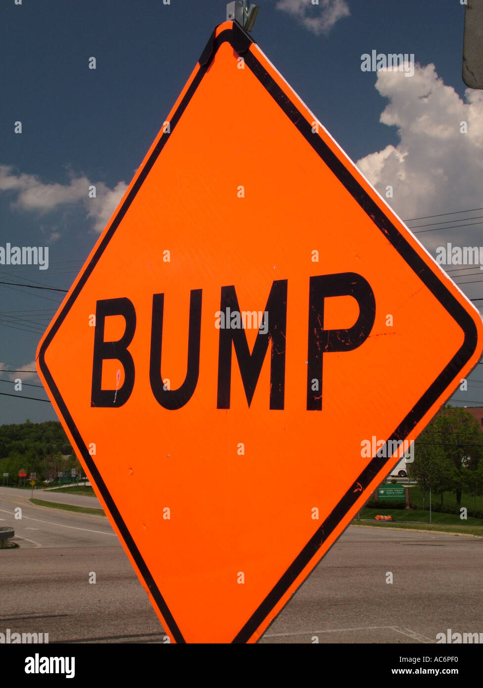AJD42925, road sign, Bump, construction Stock Photo