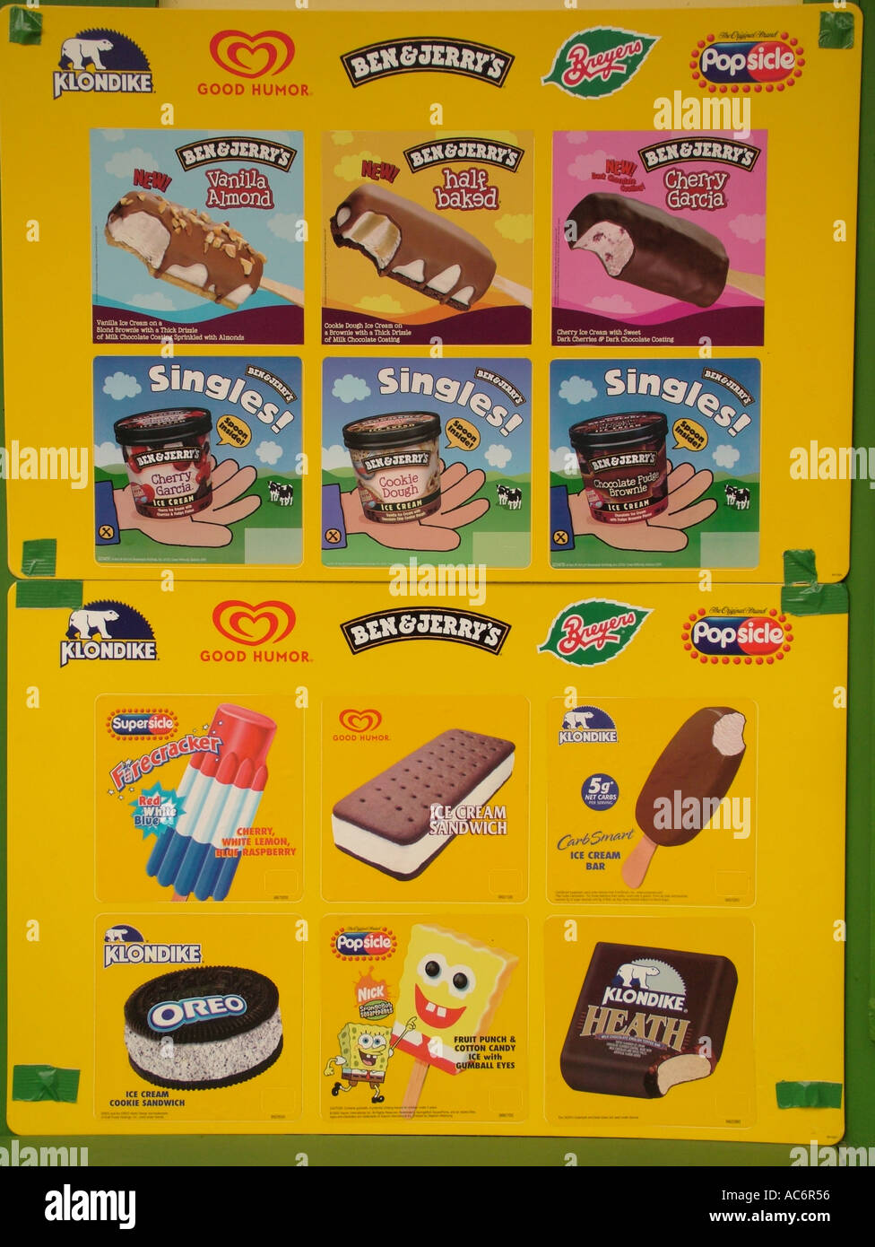 AJD42987, Variety of ice creams brands and flavors, Ice Cream Shop, logo,  sign Stock Photo - Alamy