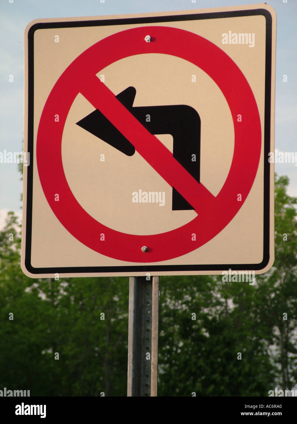 AJD43008, road signs, No Left Turn Stock Photo Alamy