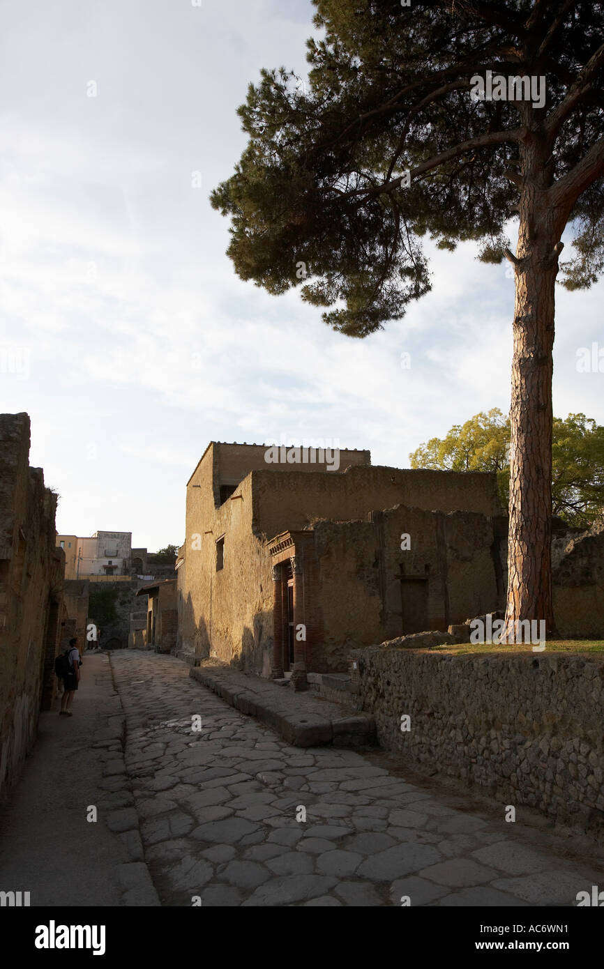 decumano inferiore in herculaneum italy (casa del gran portale in