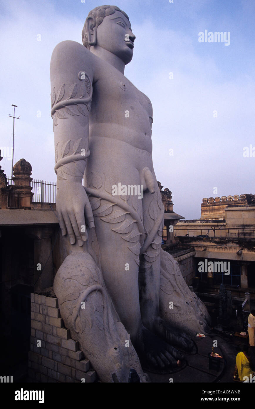STATUE OF GOMATESHWARA IN SHRAVANABELGOLA KARNATAKA Stock Photo Alamy