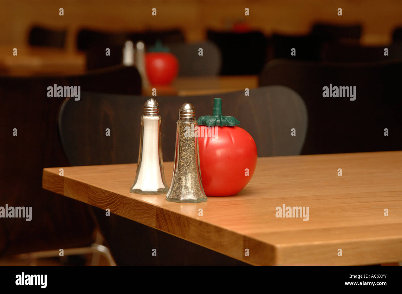 condiments at restaurant table Stock Photo Alamy