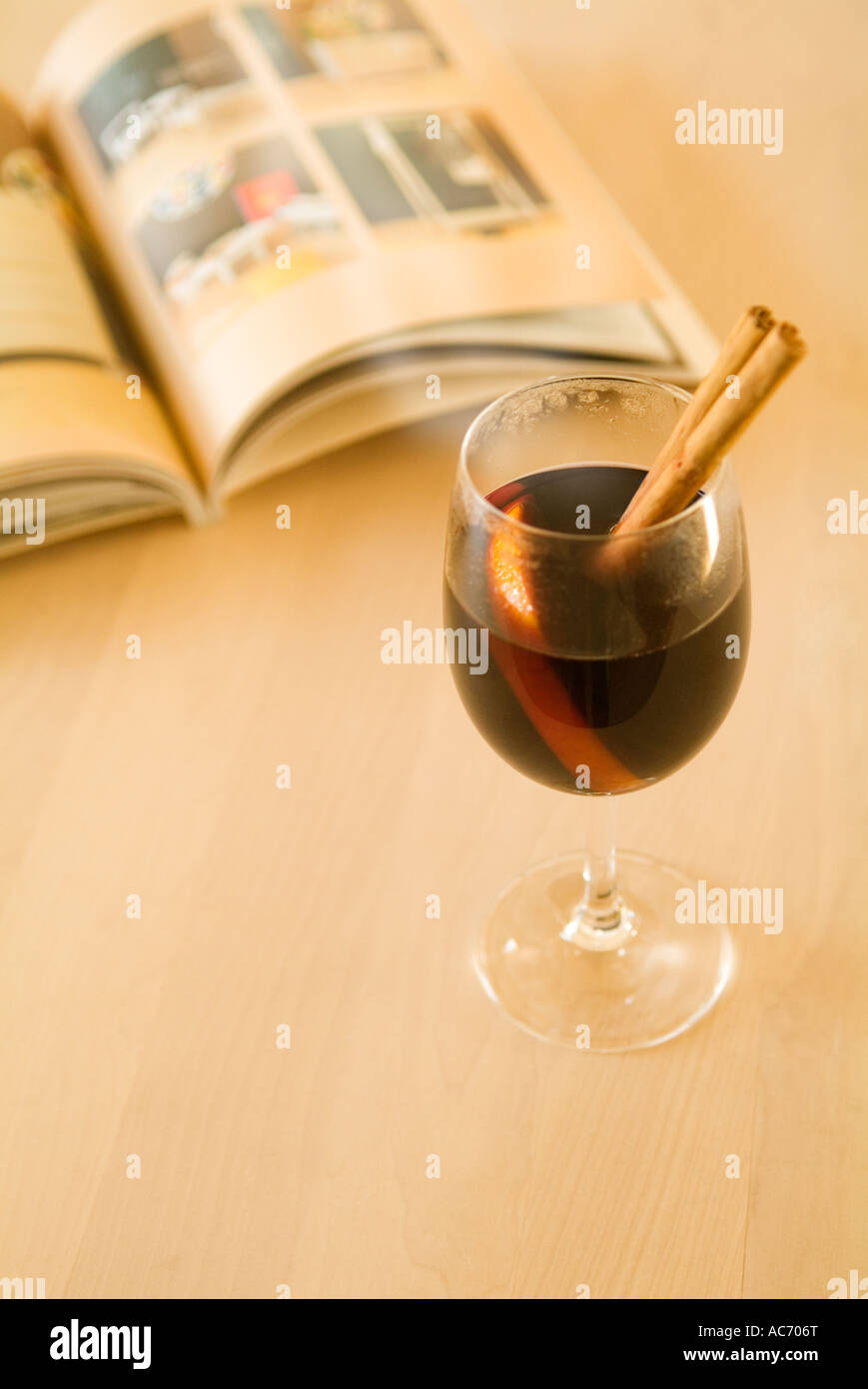 Glass of mulled wine Stock Photo