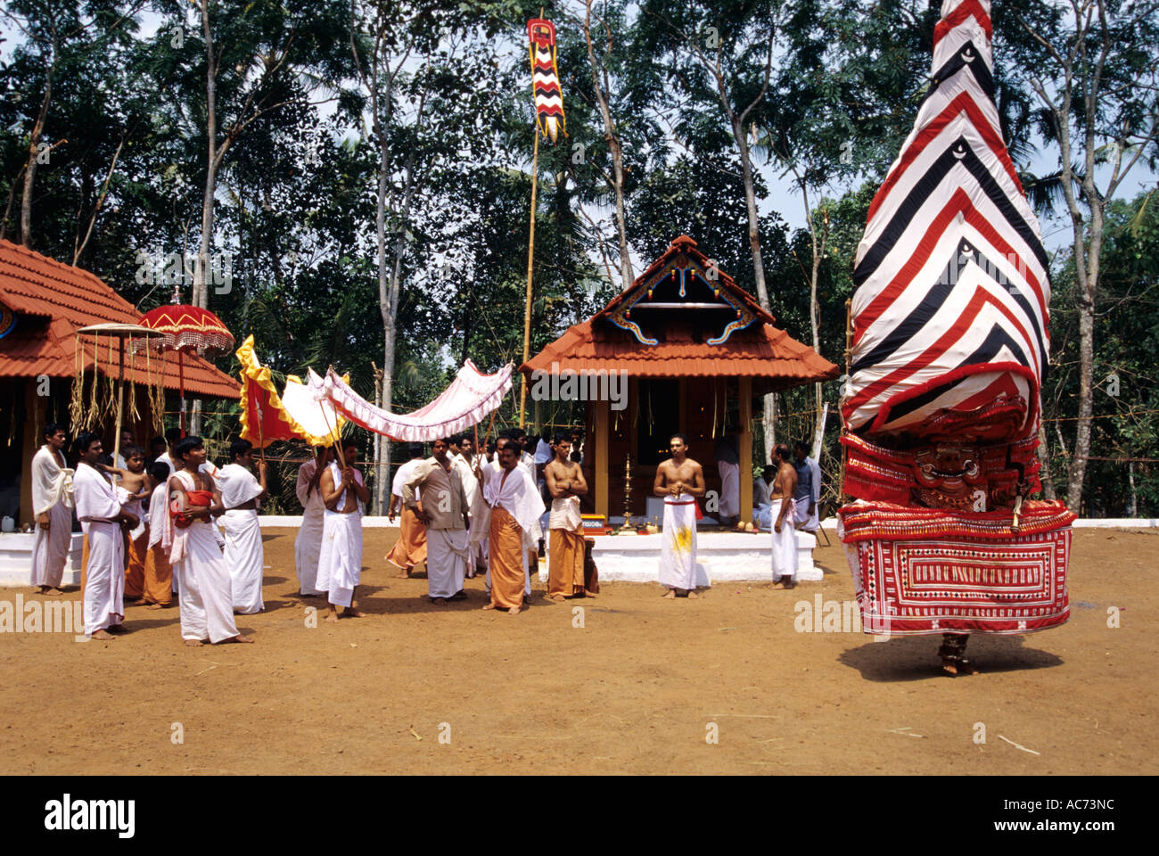 GODMEN- THEYYAM, THE RITUALISTIC DANCE OF MALABAR, KANNUR Stock Photo