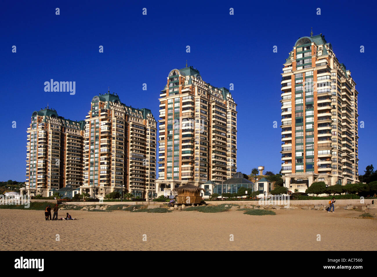 BEACH and HIGH RISES describe Chile s prime beach resort town VINA DEL