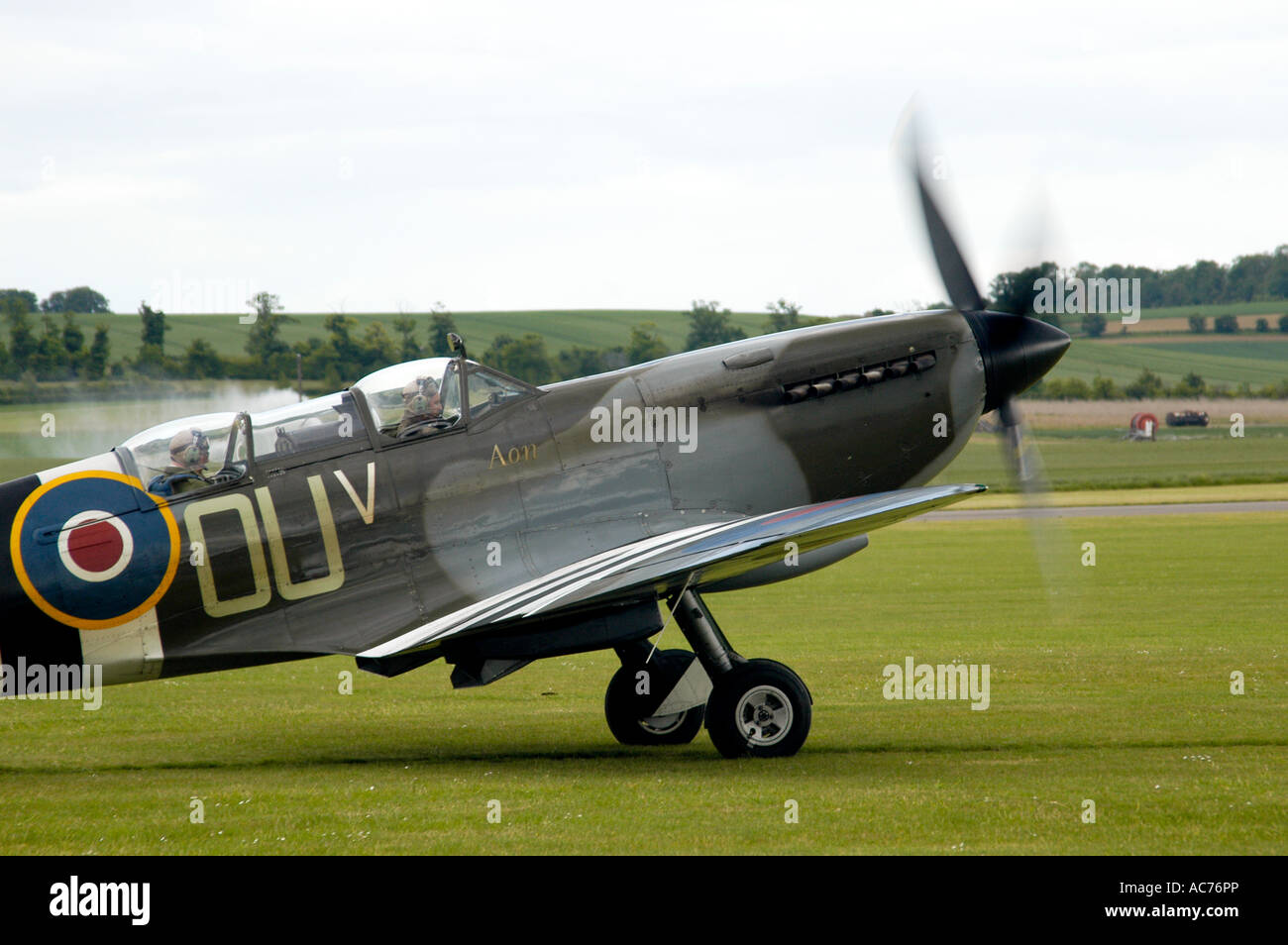 Spitfire taking off Stock Photo