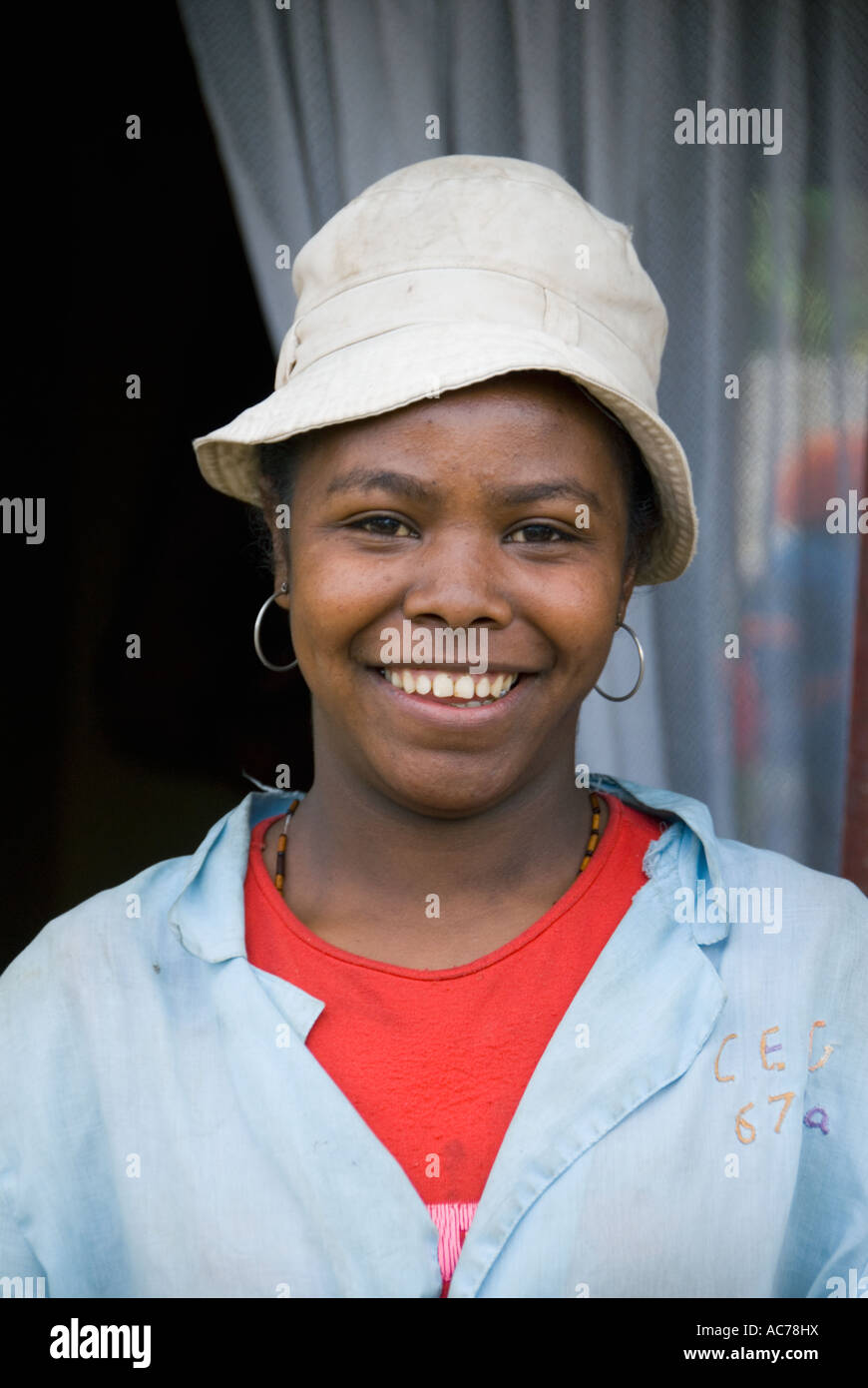 Malagasy woman near Moramanga, Eastern Madagascar Stock Photo