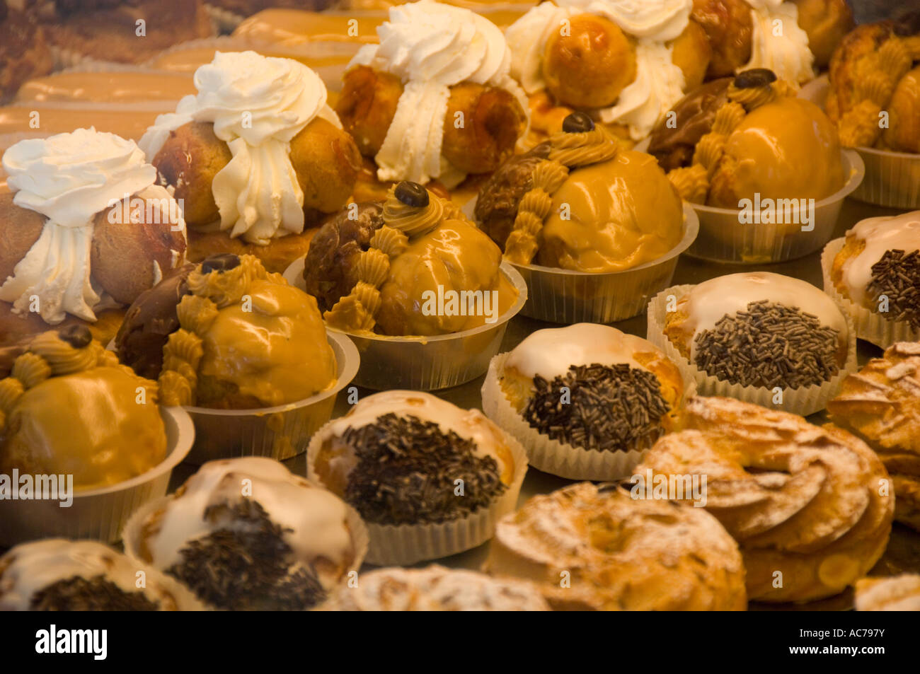 French Pastries, in Patisserie, Paris, France Stock Photo