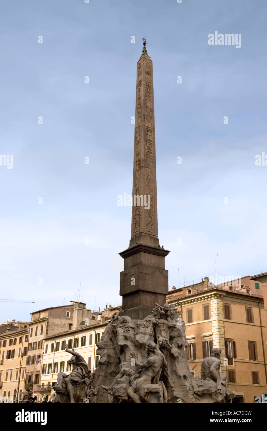 Obelisk of Domitian in Piazza Navona, Rome Stock Photo - Alamy