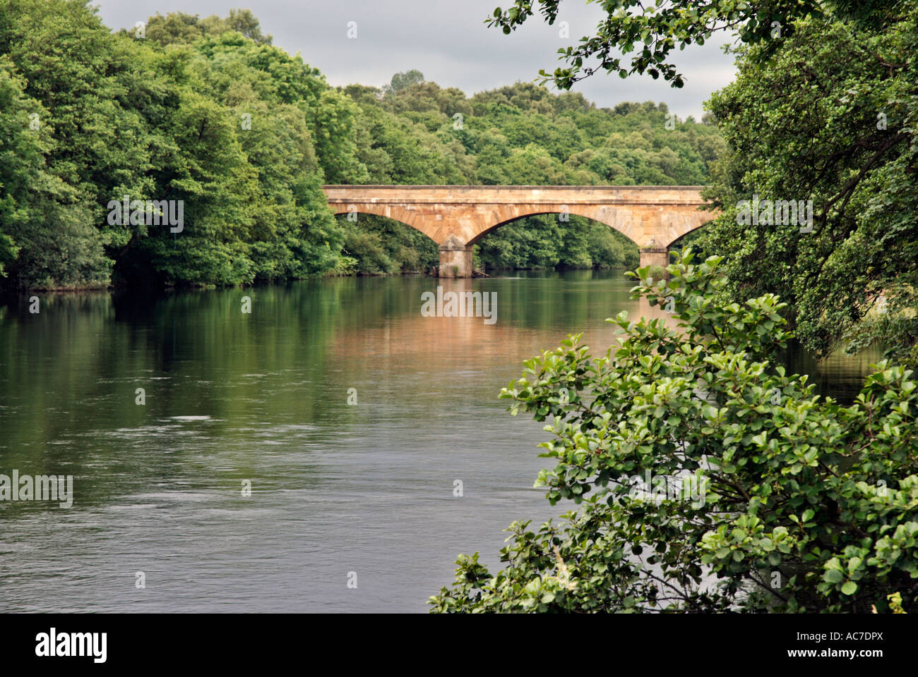 Bridge Crossing River North Tyne at Bellingham Northumberland Stock Photo