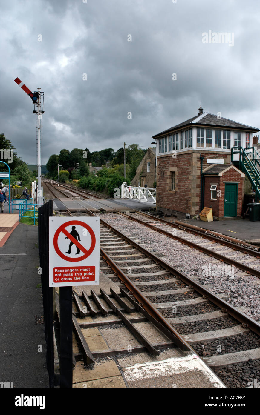 Railway or Railroad Crossing Stock Photo