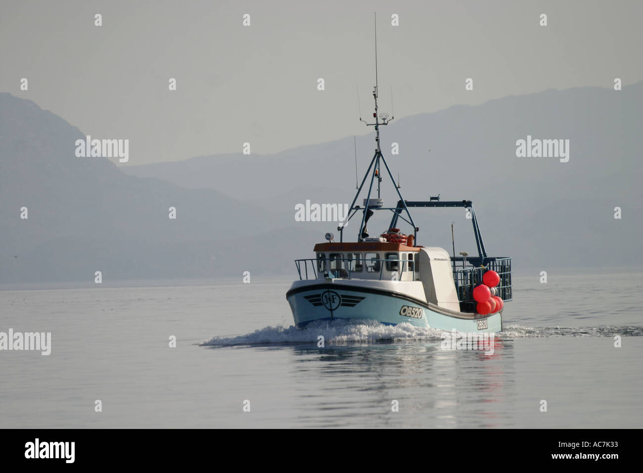 Creel fishing boat in the Firth of Lorne off Scotlands West Coast