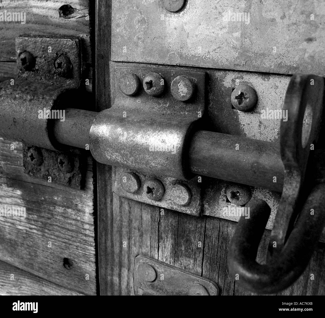 barn door lock/latch Stock Photo Alamy