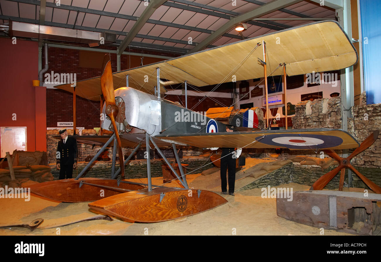 Biplane Exhibit at the Fleet Air Arm Museum, Yeovilton, Somerset, England, UK Stock Photo