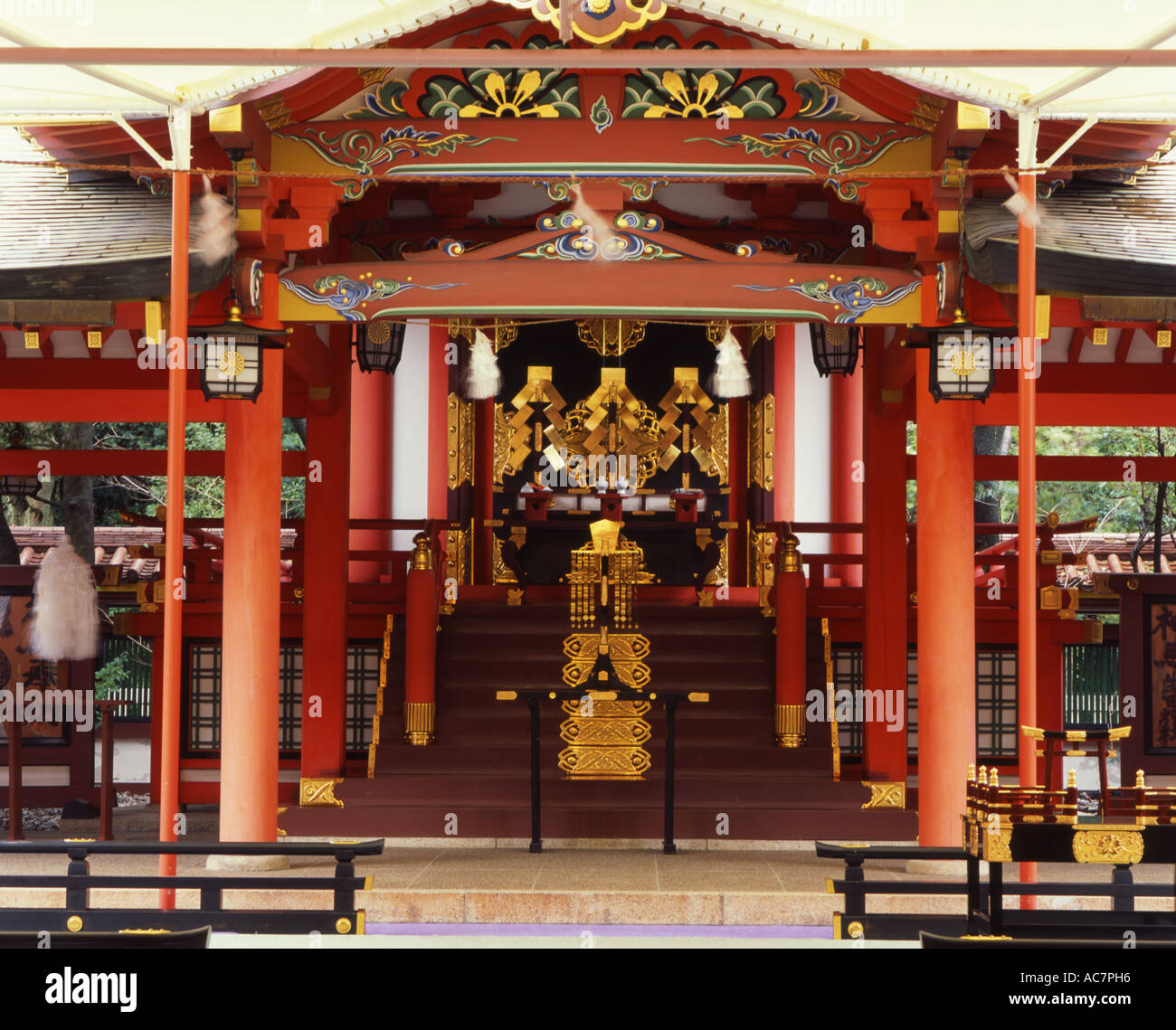 Ikuta Shrine, Kobe City one of the oldest shrines in Japan. Stock Photo