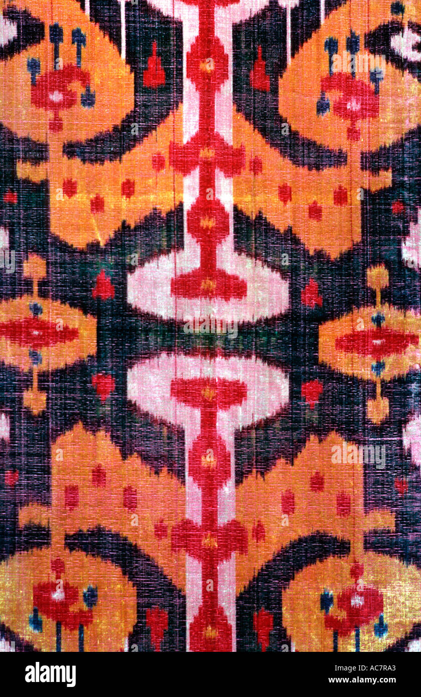 Ikat Patterned Silk Fabric From Uzbekistan A Textile Tradition 