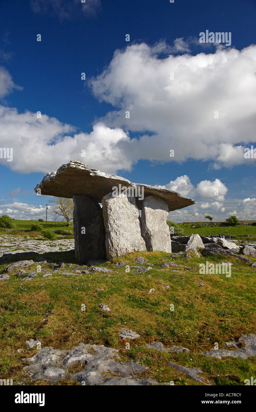 Poulnabrone Portal Tomb on the Burren, County Clare, Ireland Stock Photo