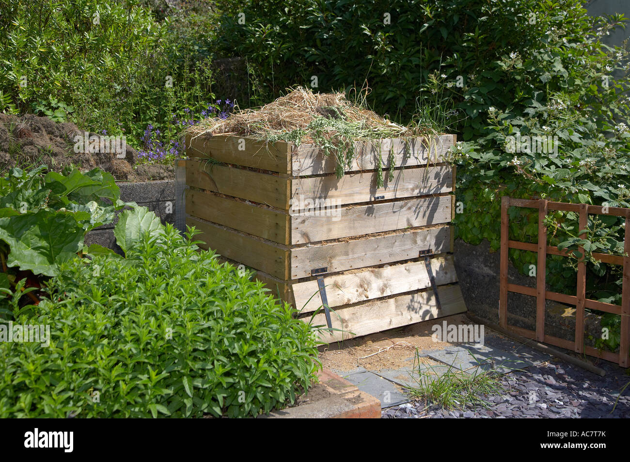 Compost Heap in a Garden, Wales, UK Stock Photo Alamy