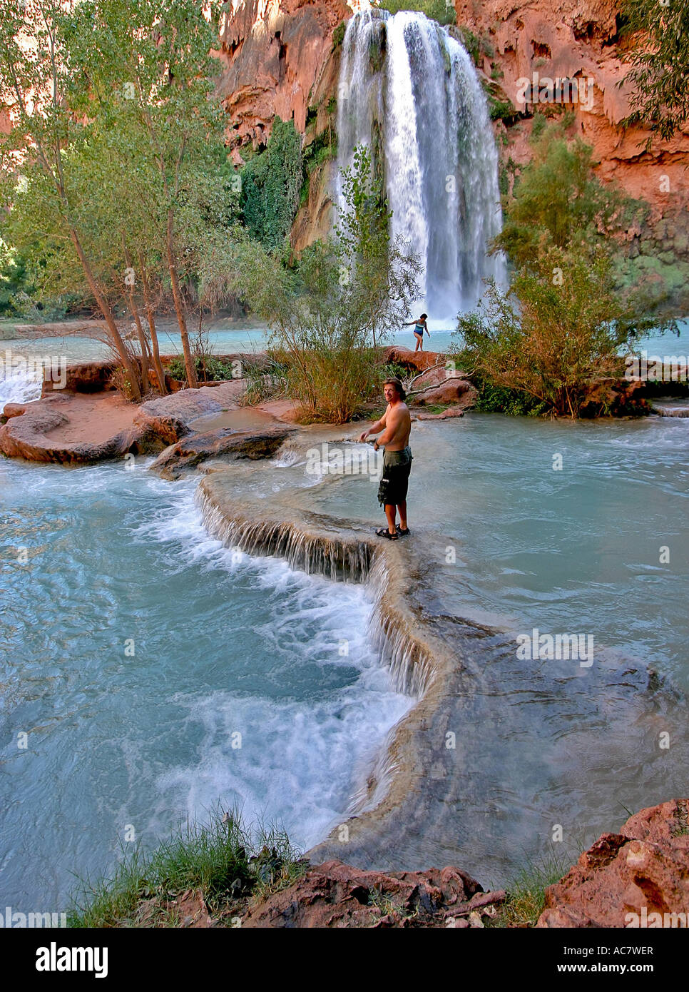 Swimming at Havasupai Falls Stock Photo Alamy