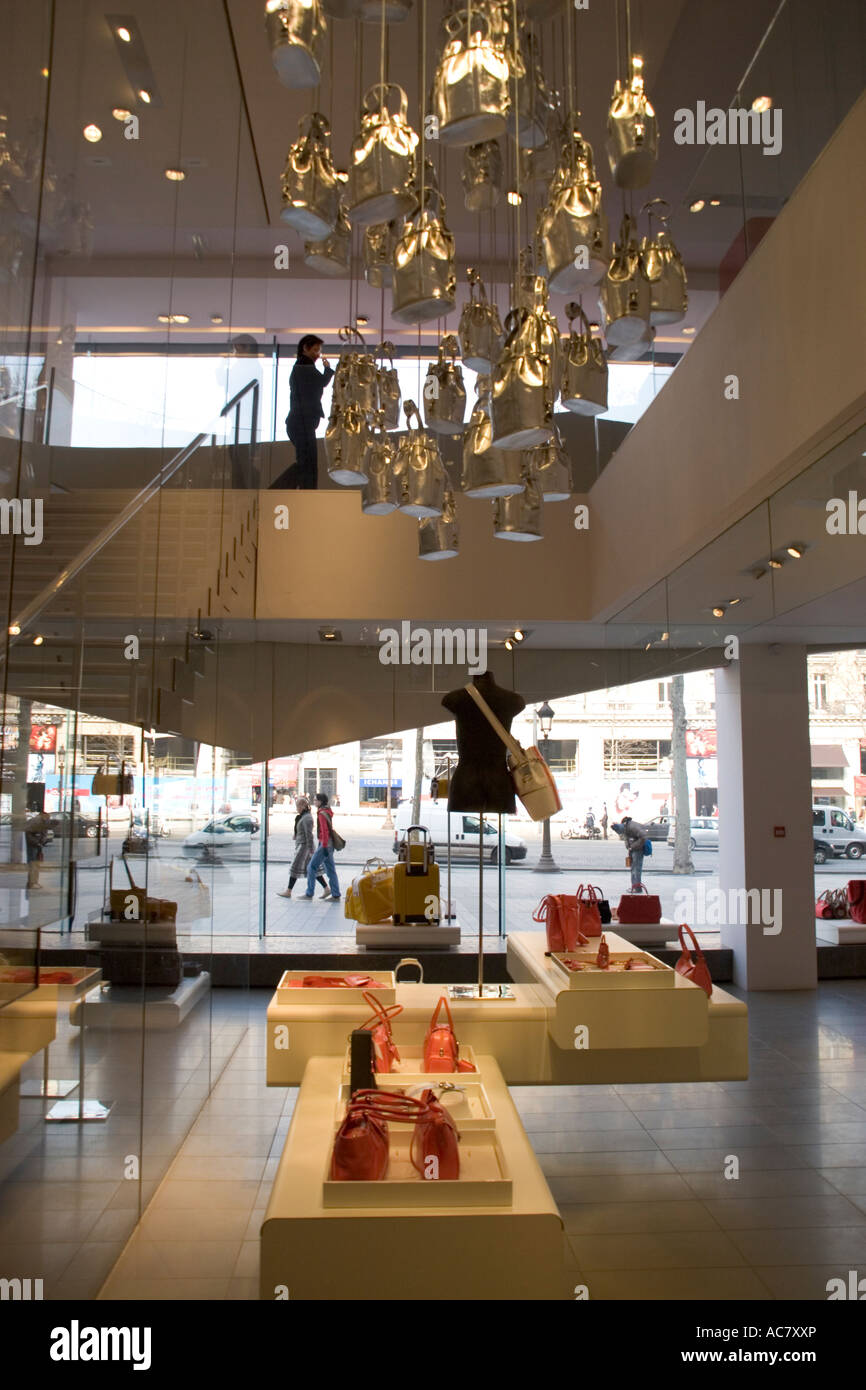 Lancel concept store, 127 avenue Champes-Elysees, Paris France selling luxury bags Stock Photo
