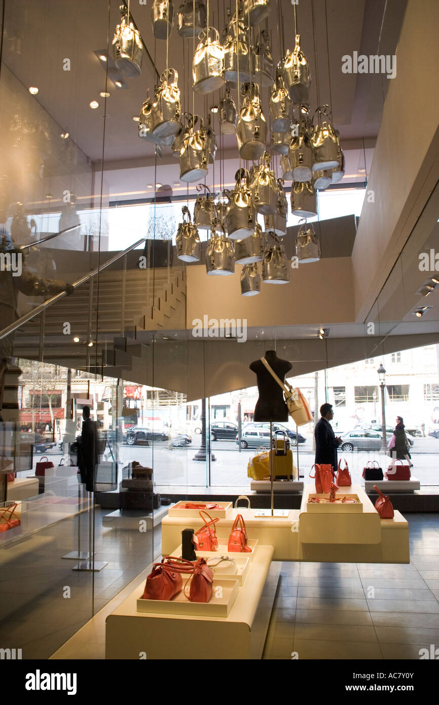 Lancel concept store, 127 avenue Champes-Elysees, Paris France selling luxury bags Stock Photo