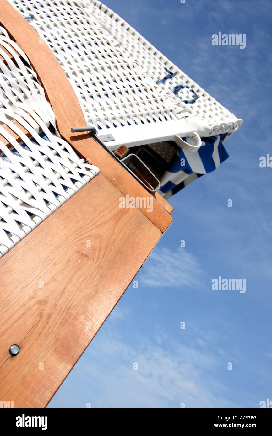 Typical Beach Chairs are seen in Timmendorfer Strand Stock Photo