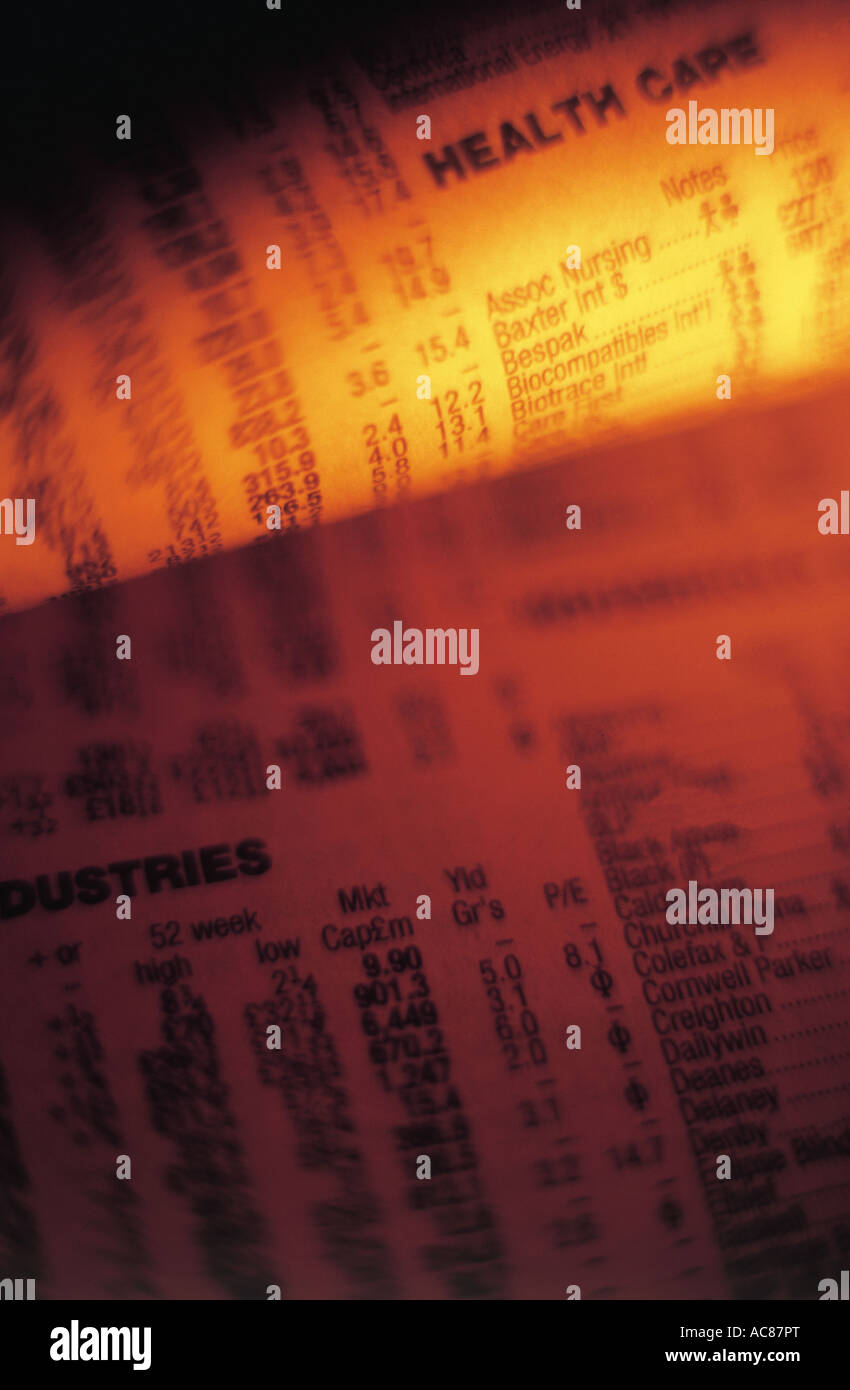 Share stock prices Stock Photo