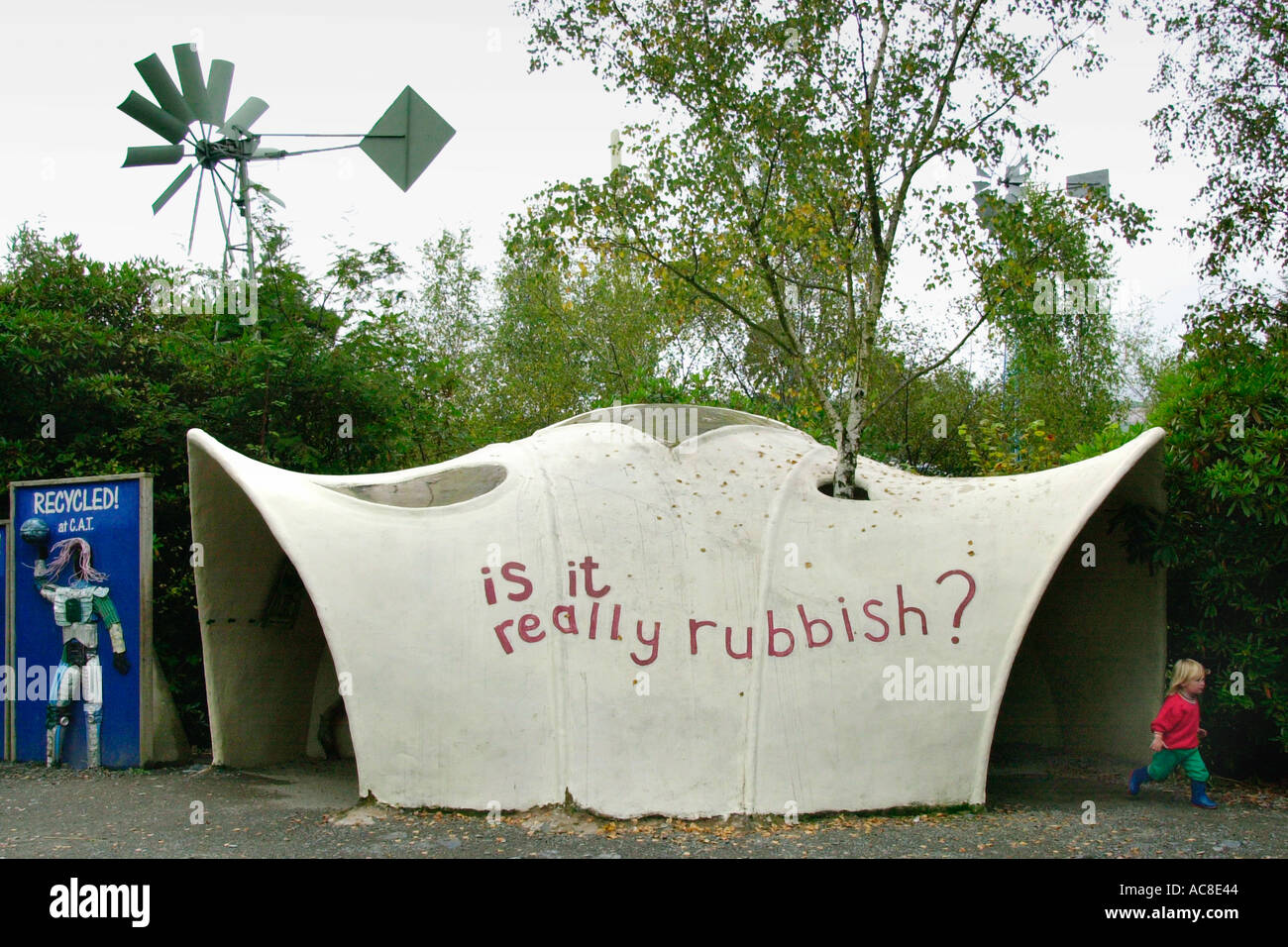 Rubbish recycling display at Centre for Alternative Technology