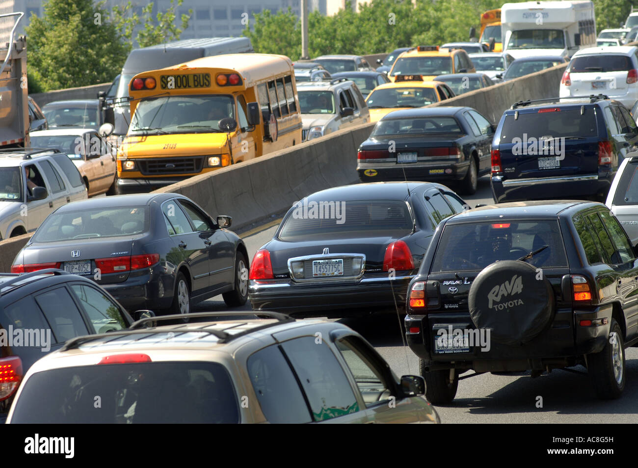 Traffic on the Brooklyn Queens Expressway in NYC Stock Photo Alamy
