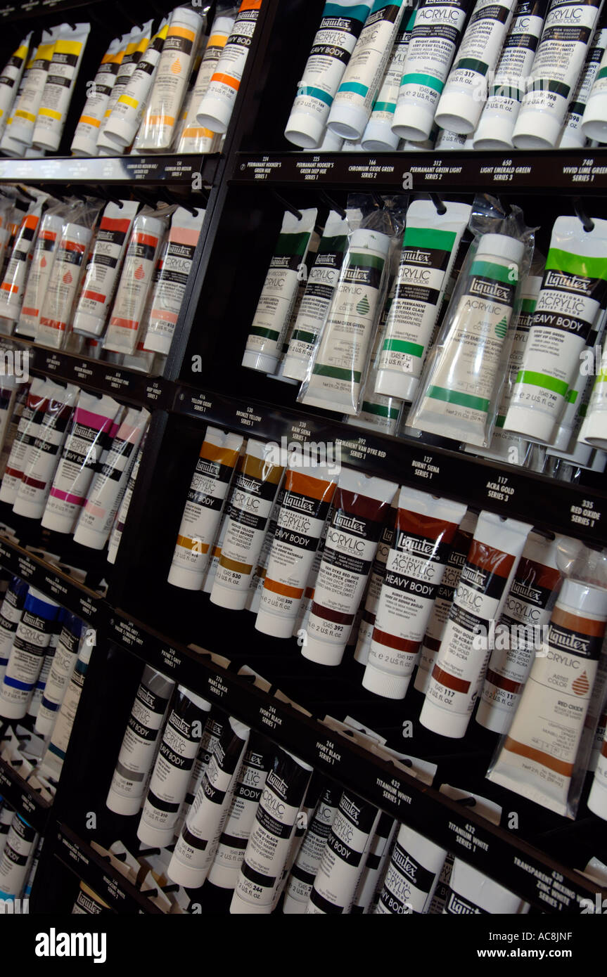 Art paint for sale in a shop Stock Photo