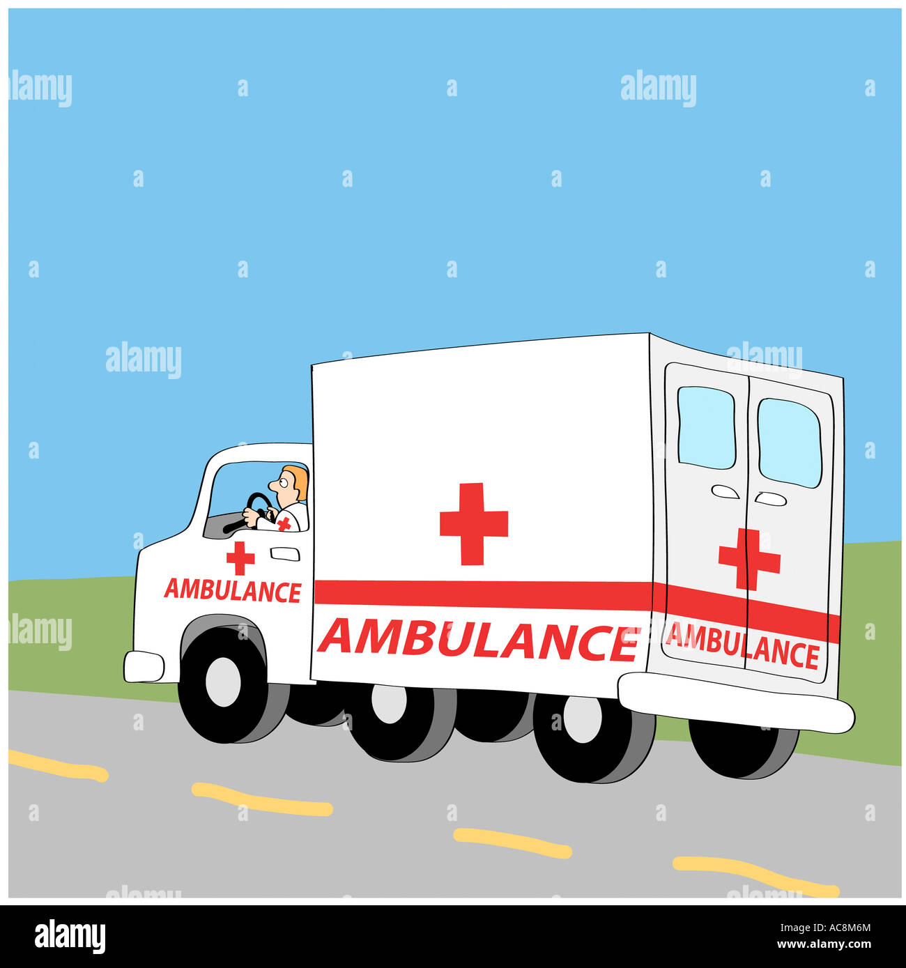 Ambulance Linda Braucht (b.20th C. American) Computer graphics Stock Photo