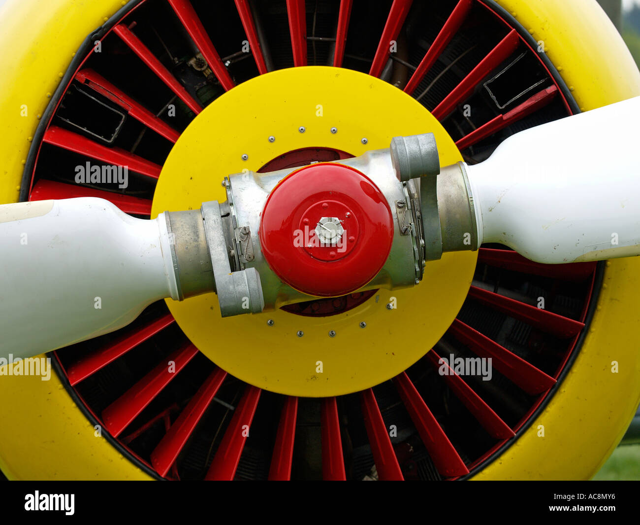 Yakovlev Yak 52 Russian trainer aeroplane front detail radial engine ...