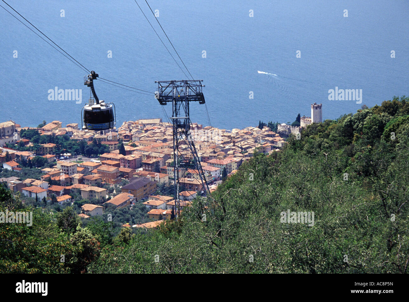 Cable Car at Malcesine Lake Garda Italy Stock Photo Alamy