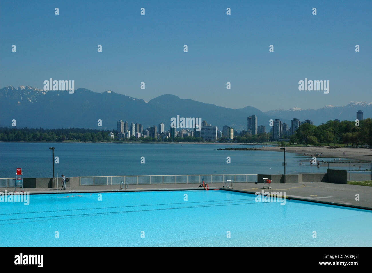 Kitsilano swimming pool and beach, Kitsilano, Vancouver, British Columbia, Canada Stock Photo