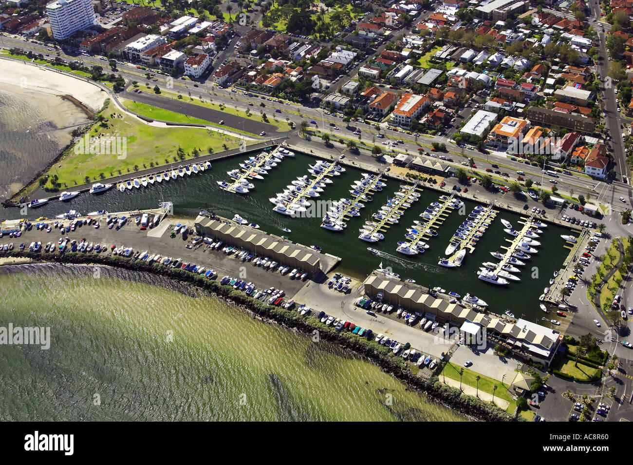 St Kilda Marina Port Phillip Bay Melbourne Victoria Australia aerial