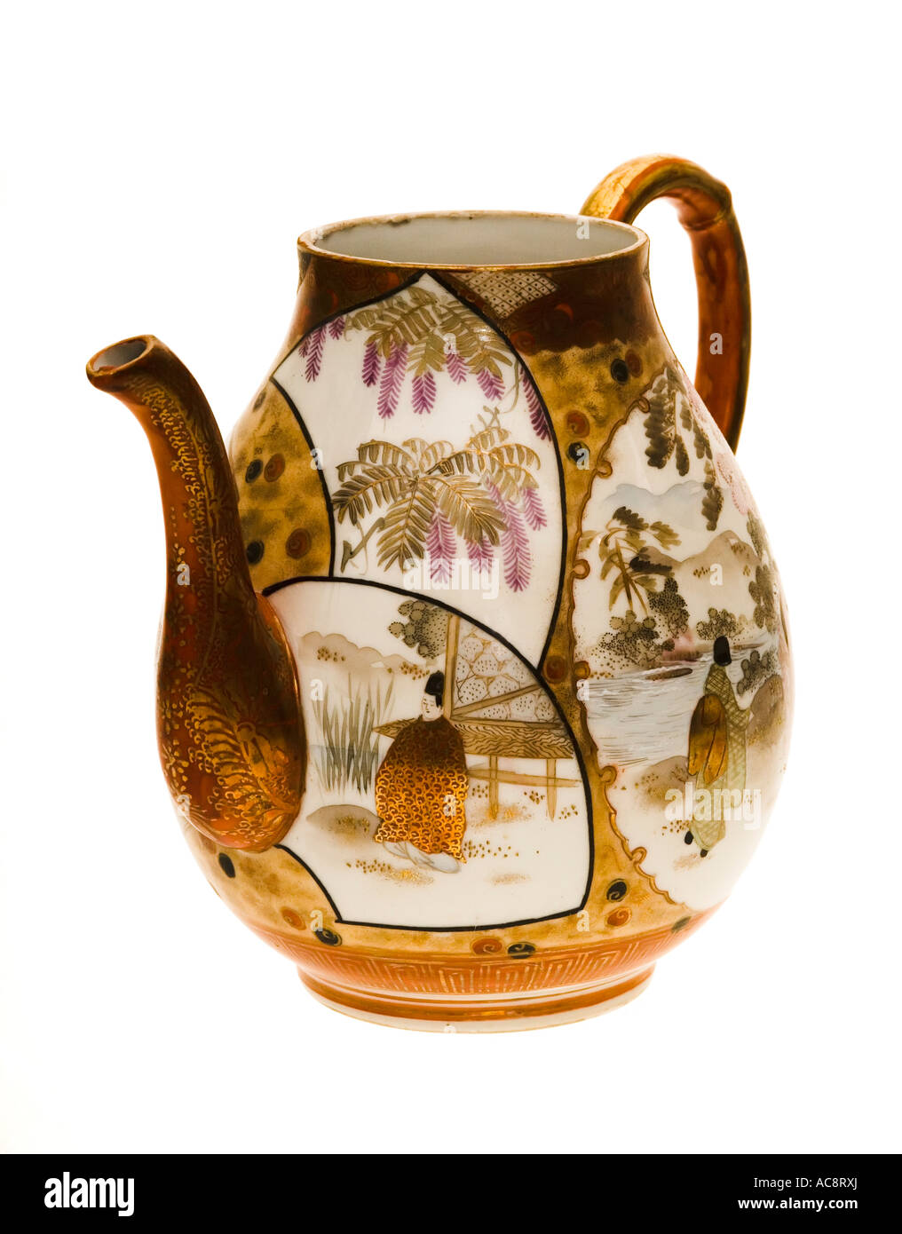 Hand painted antique fine Chinese china teapot Stock Photo Alamy