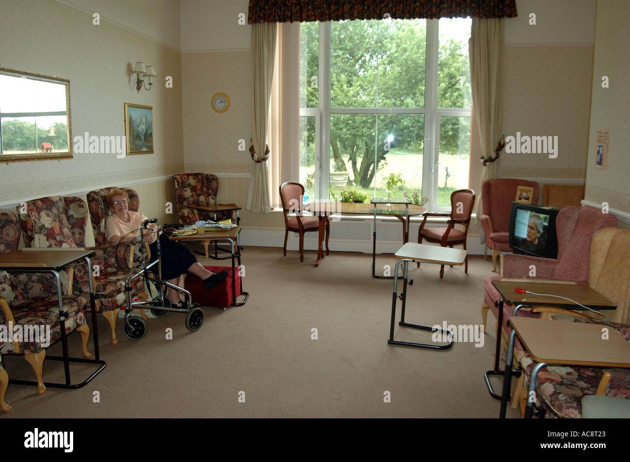 Lounge facilities at The Old Rectory Nursing Home Great Stambridge Essex Stock Photo