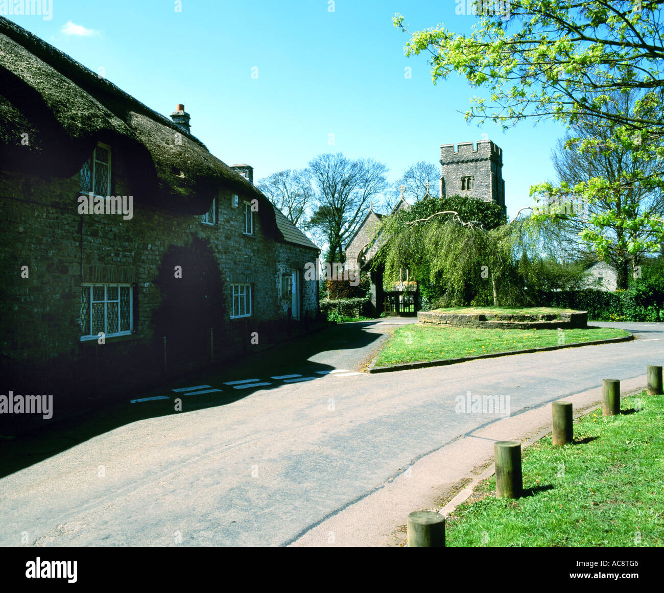 Church And Thatched Cottage St Hilary Vale Of Glamorgan South