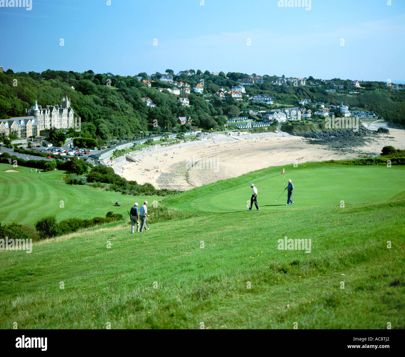 langland bay gower peninsula west south wales Stock Photo Alamy