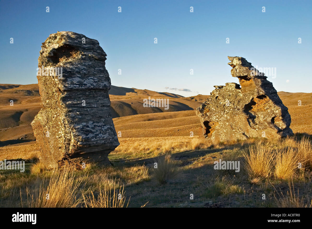 Rock Formations Carrick Range Central Otago South Island New Zealand Stock Photo